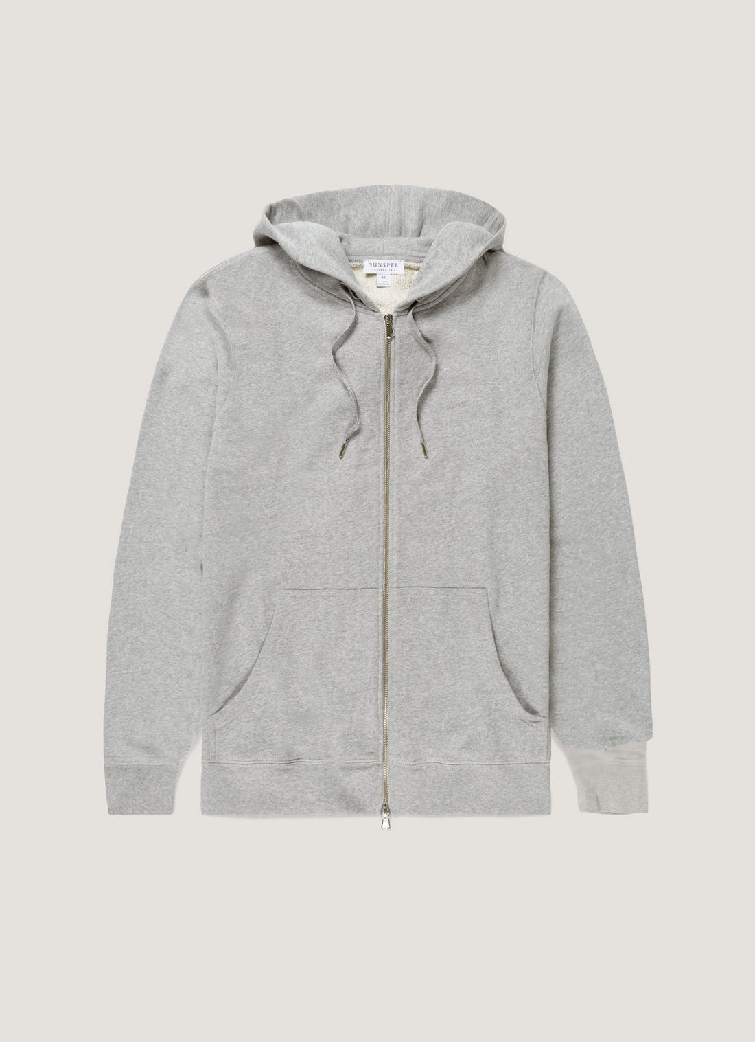 Men's Loopback Zip Hoody in Grey Melange