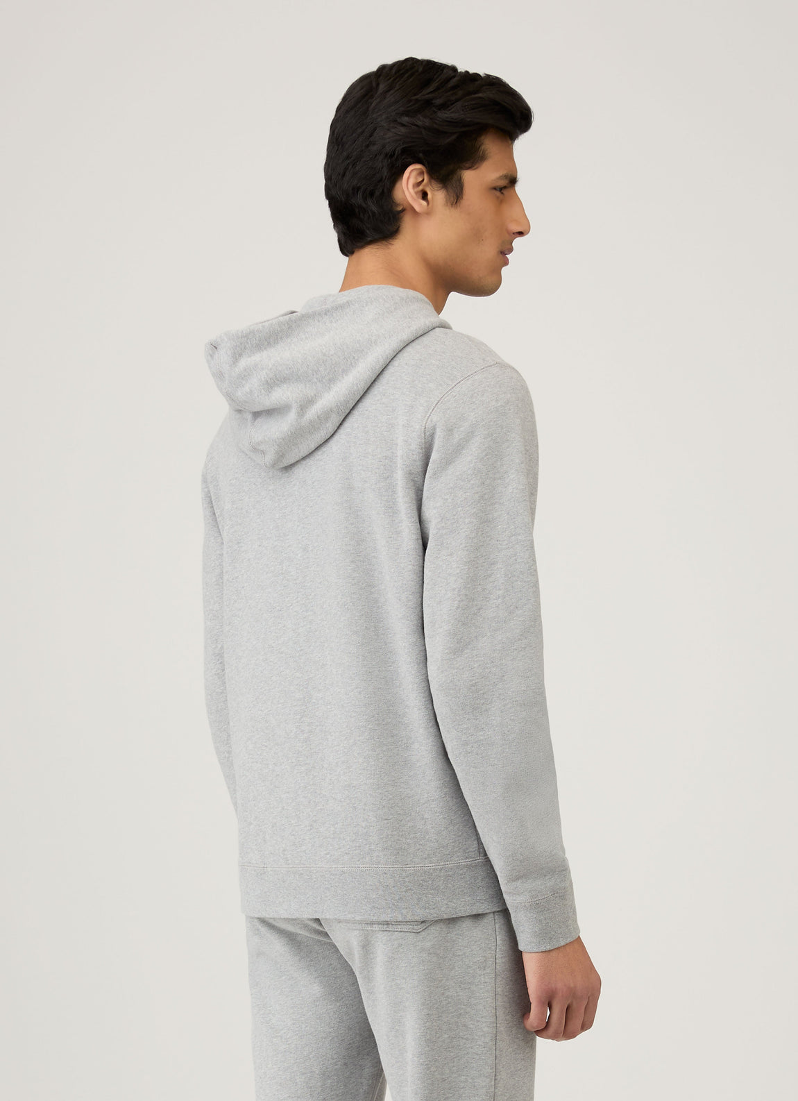 Men's Loopback Zip Hoody in Grey Melange
