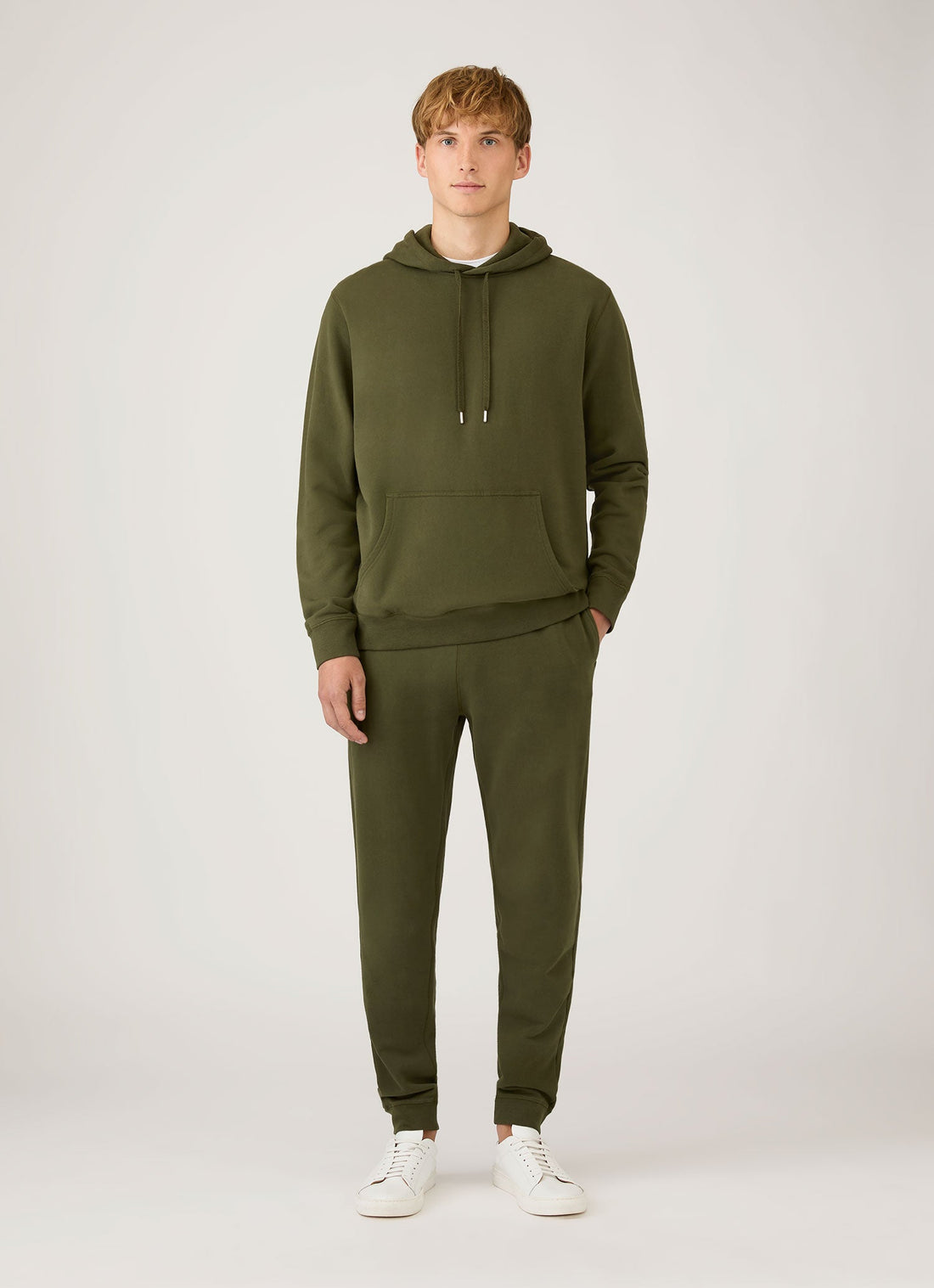 Men's Loopback Hoodie in Deep Olive