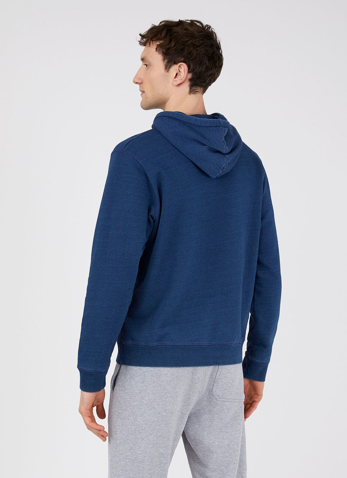 Men's Indigo Loopback Overhead Hoody in Real Indigo