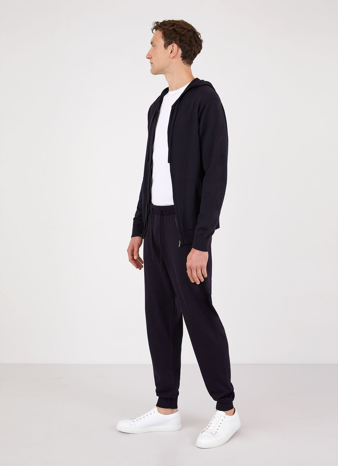 Men's Merino Zip Hoody in Navy