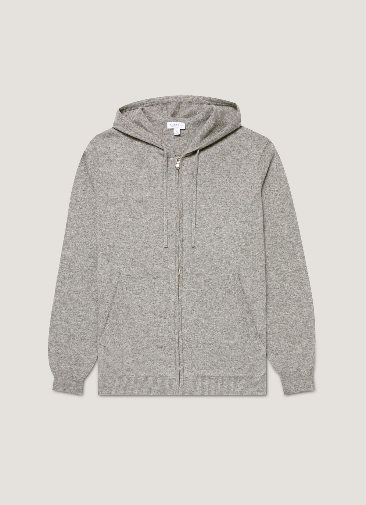 Men's Cashmere Hoodie in Grey Melange