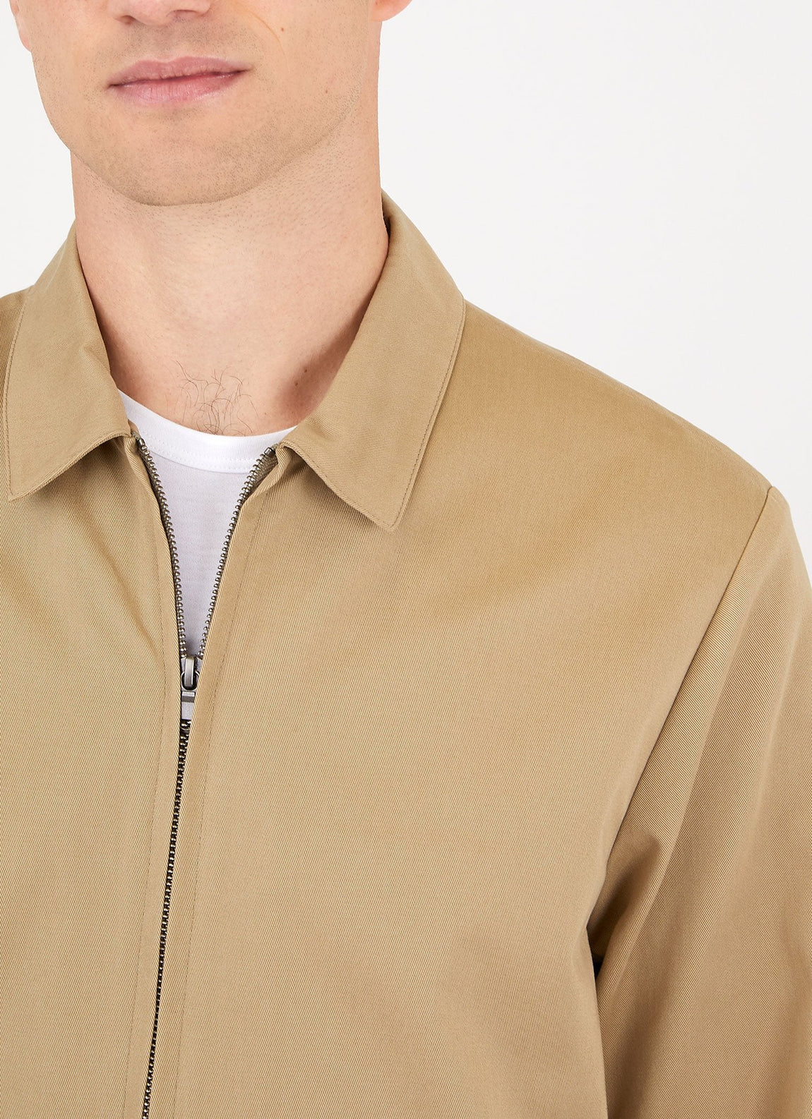 Men's Cotton Harrington Jacket in Stone