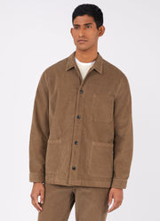 Men's Corduroy Twin Pocket Jacket in Dark Stone
