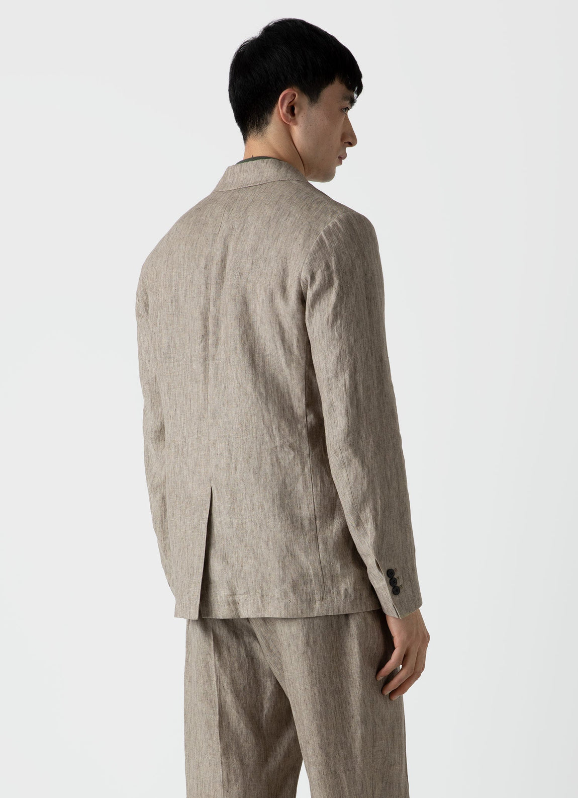 Men's Linen Blazer in Dark Stone