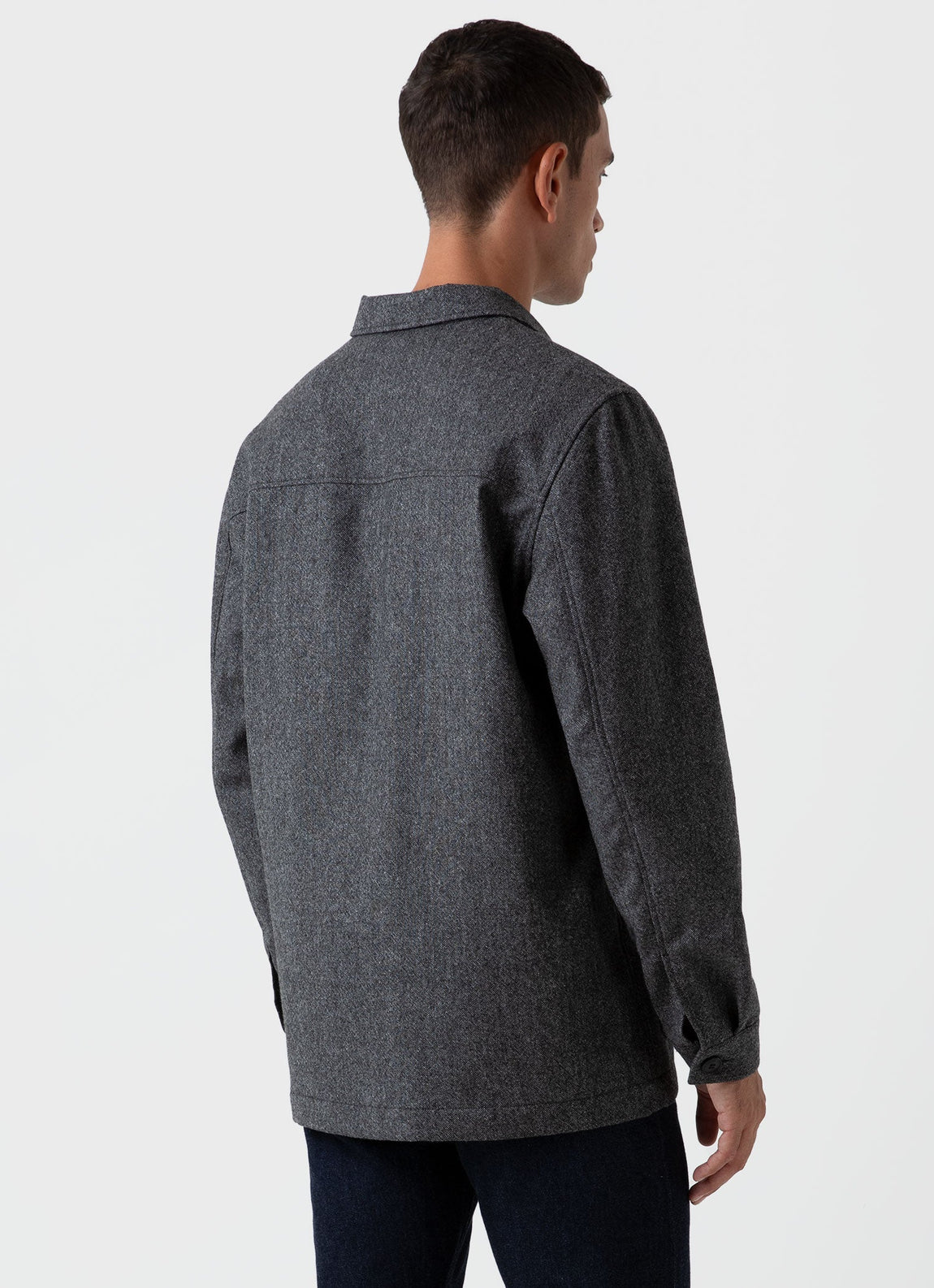 Men's Donegal Twin Pocket Jacket in Mid Grey Melange