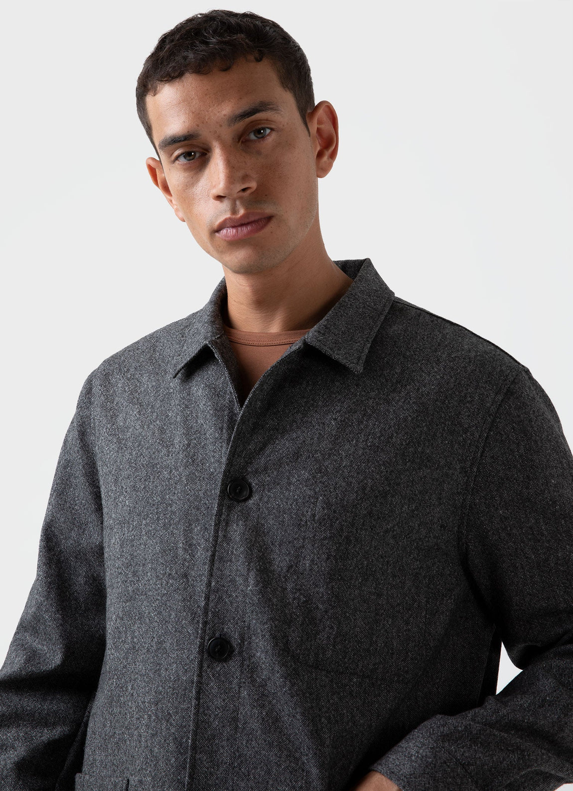 Men's Donegal Twin Pocket Jacket in Mid Grey Melange