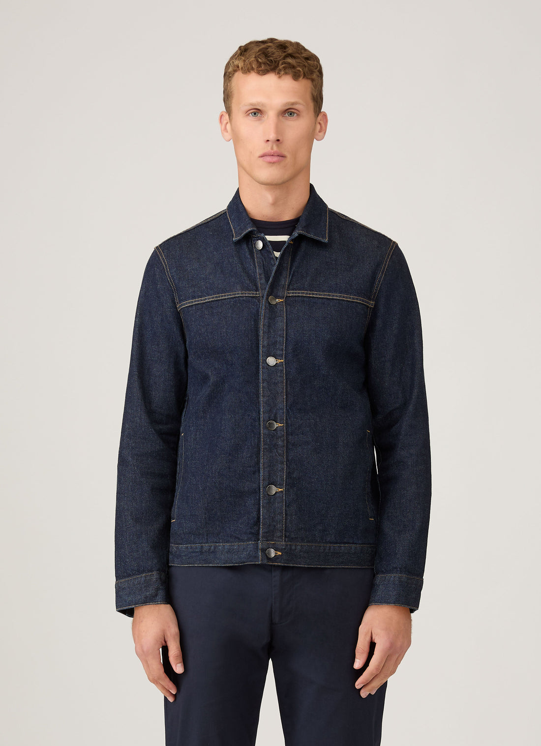 Men's Japanese Selvedge Denim Jacket in Denim Rinse Wash
