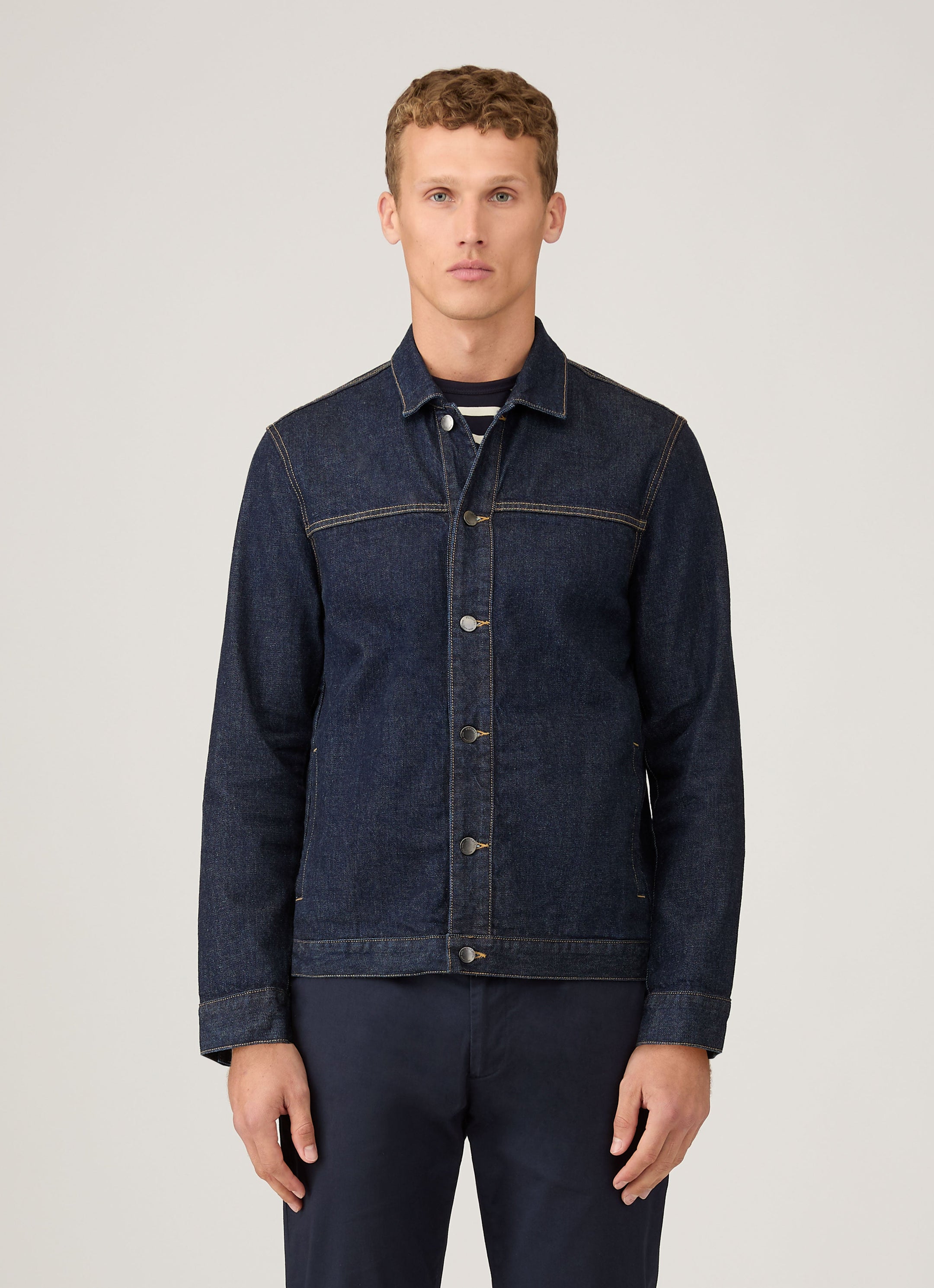 Men's Japanese Selvedge Denim Jacket in Denim Rinse Wash