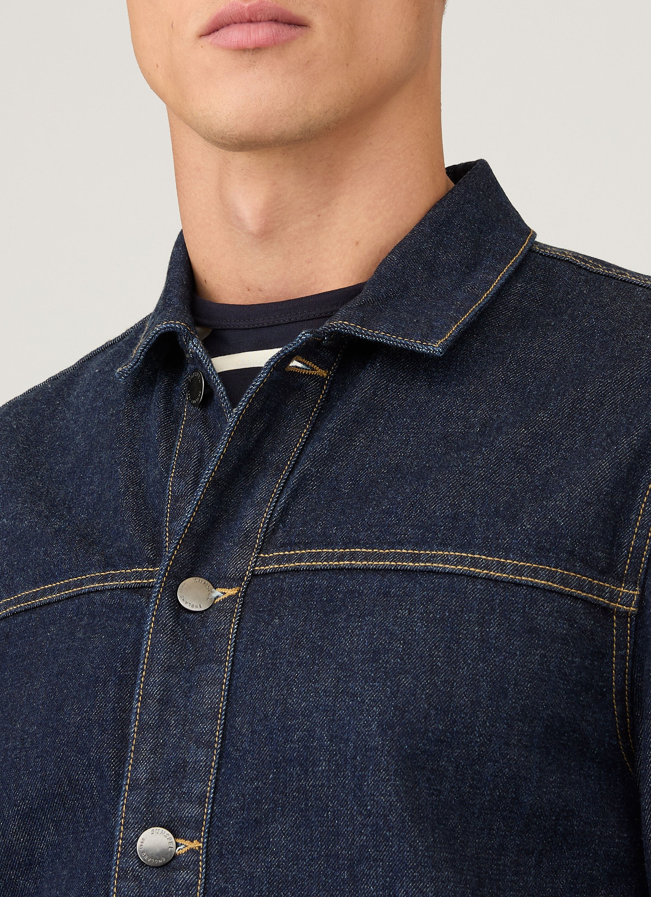 Men's Japanese Selvedge Denim Jacket in Denim Rinse Wash