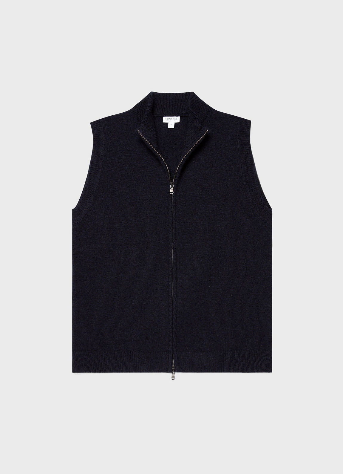 Men's Lambswool Gilet in Dark Navy Mouline