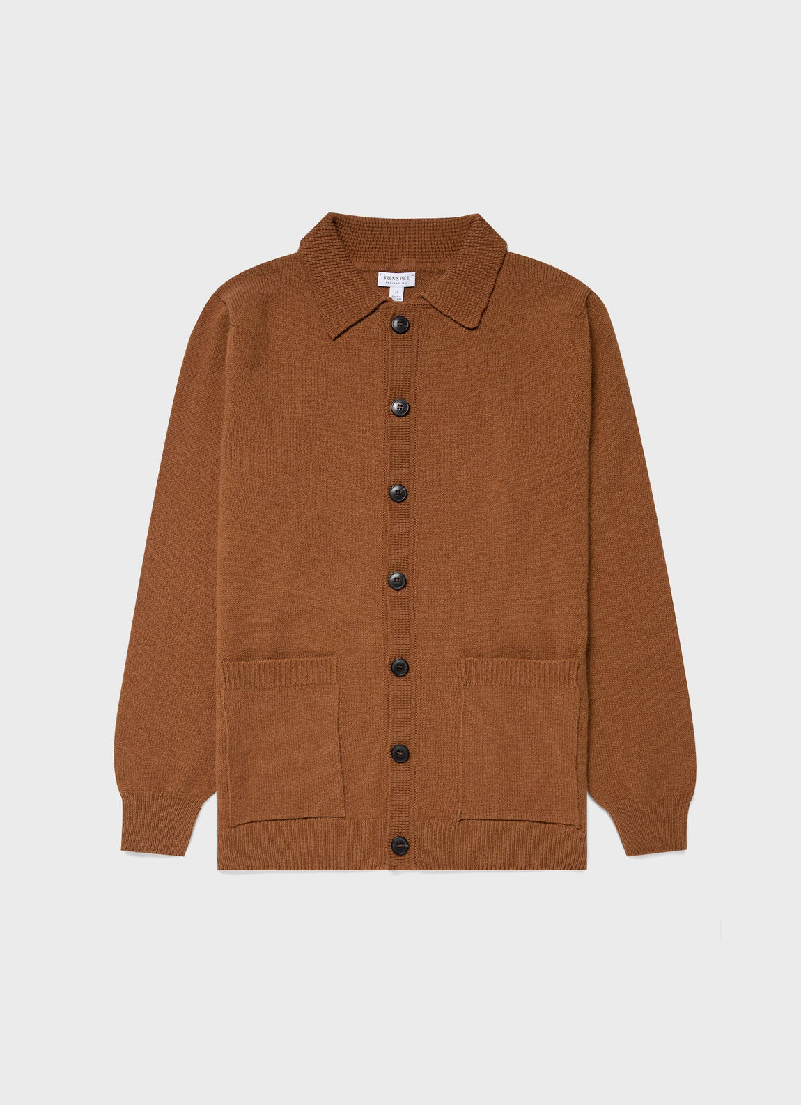 Men's Lambswool Jacket in Dark Camel