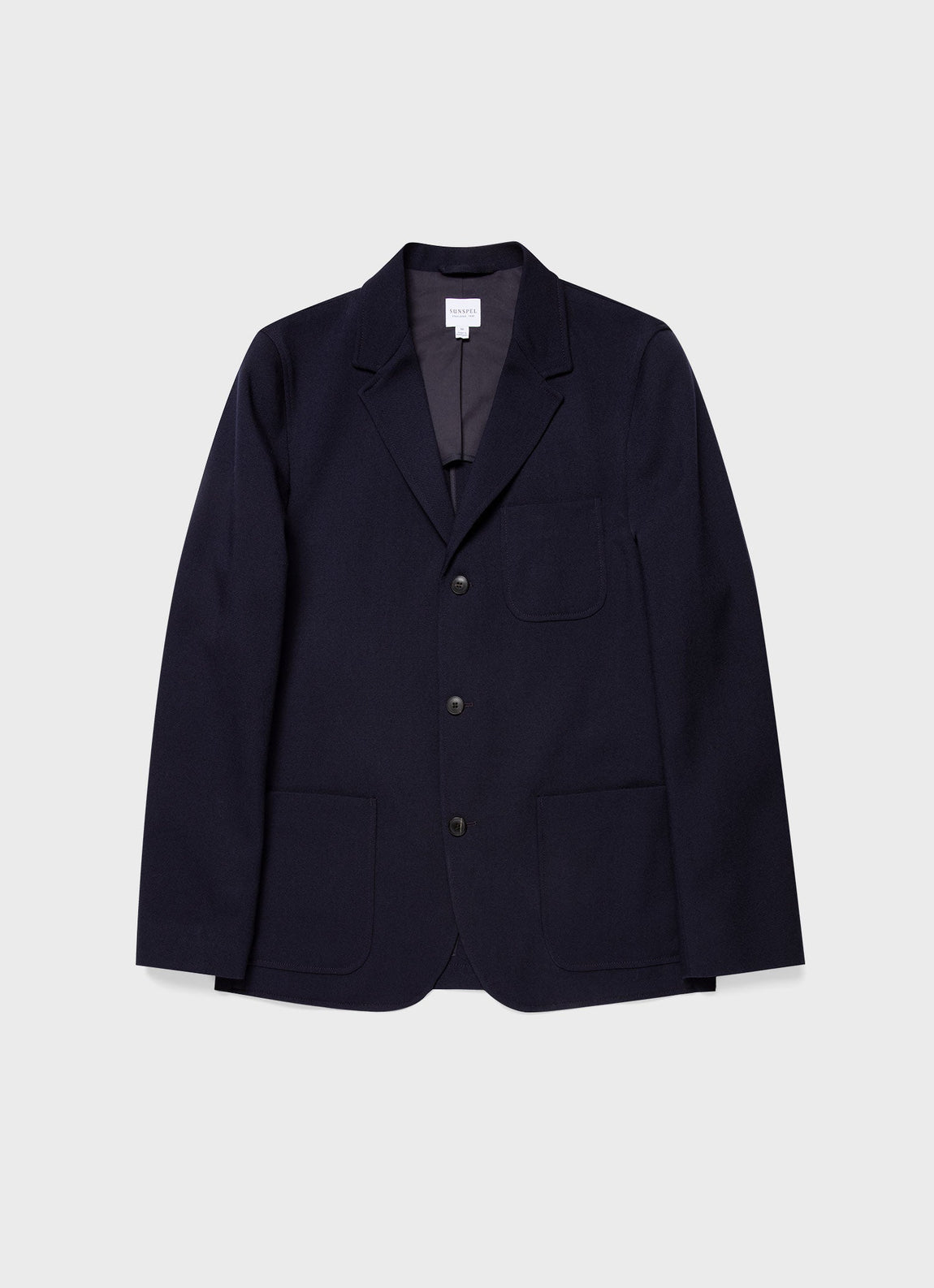 Men's Wool Twill Blazer in Dark Navy