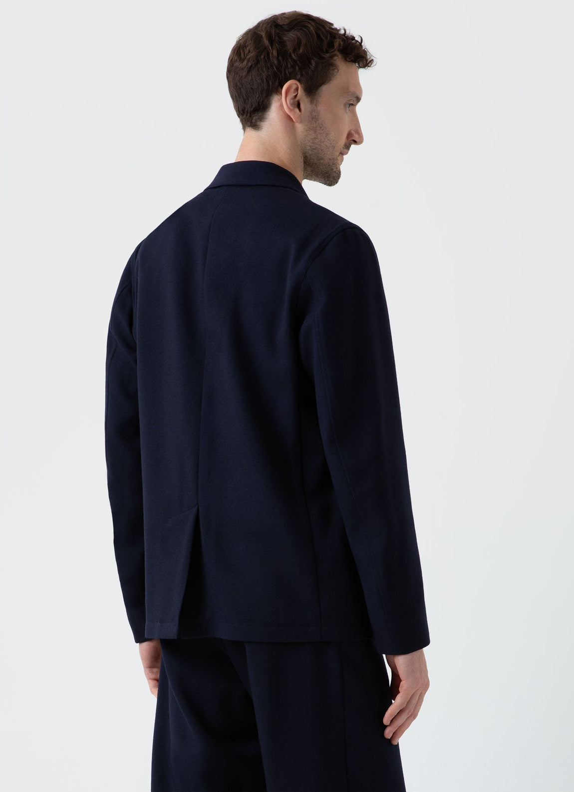 Men's Wool Twill Blazer in Dark Navy