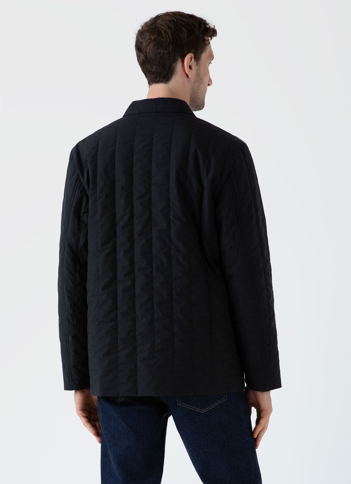 Men's Quilted Twin Pocket Jacket in Black