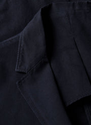 Men's Cotton Linen Unstructured Blazer in Navy