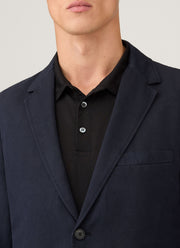 Men's Cotton Linen Unstructured Blazer in Navy