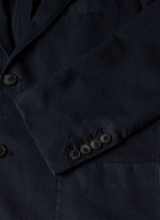 Men's Cotton Linen Unstructured Blazer in Navy