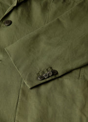 Men's Cotton Linen Blazer in Deep Olive