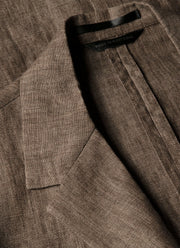 Men's Linen Blazer in Dark Walnut