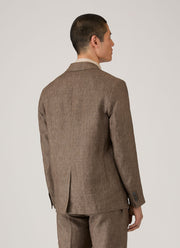 Men's Linen Blazer in Dark Walnut