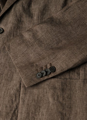 Men's Linen Blazer in Dark Walnut