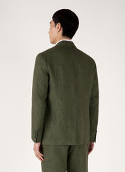 Men's Linen Blazer in Hunter Green