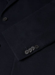 Men's Textured Wool Blazer in Navy
