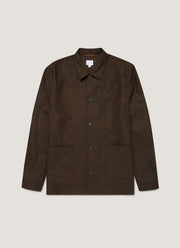 Men's Wool Twin Pocket Jacket in Truffle