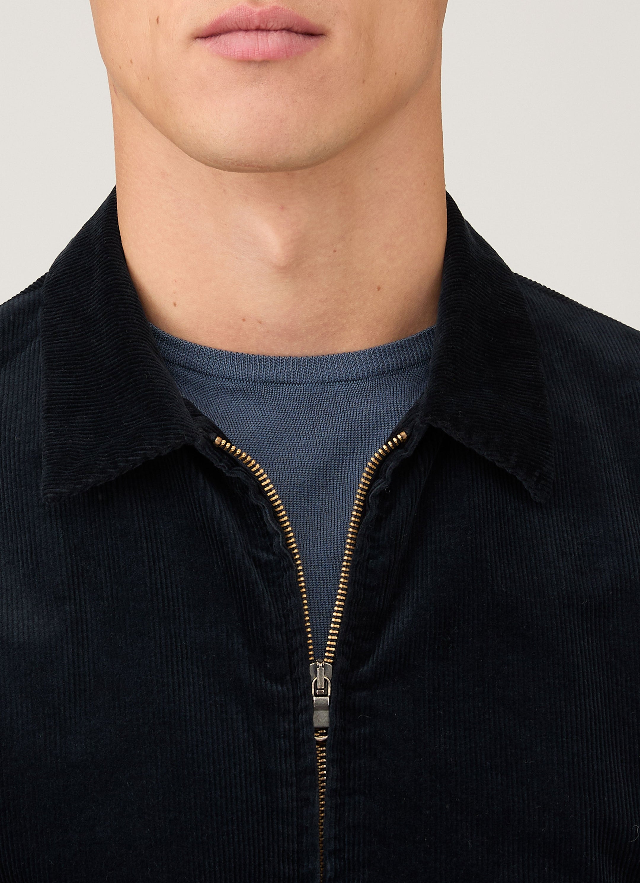 Men's Corduroy Harrington Jacket in Navy