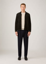 Men's Corduroy Harrington Jacket in Dark Green