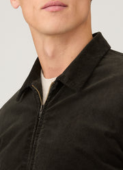 Men's Corduroy Harrington Jacket in Dark Green