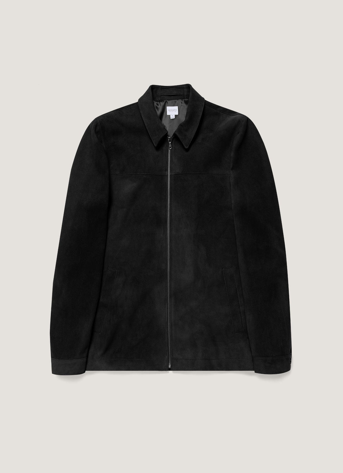 Men's Suede Harrington Jacket in Black