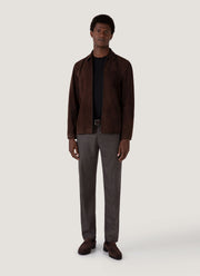 Men's Suede Harrington Jacket in Cocoa