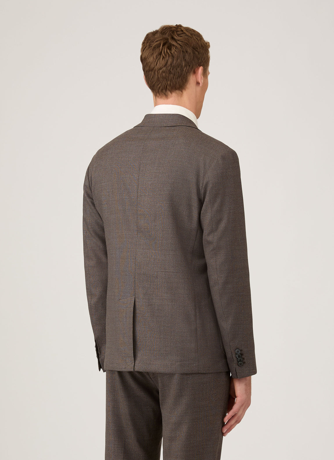 Men's Lightweight Travel Wool Blazer in Light Coffee Melange