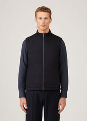 Men's Wool Cashmere Gilet in Navy