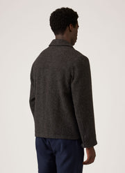 Men's Tweed Field Jacket in Dark Charcoal