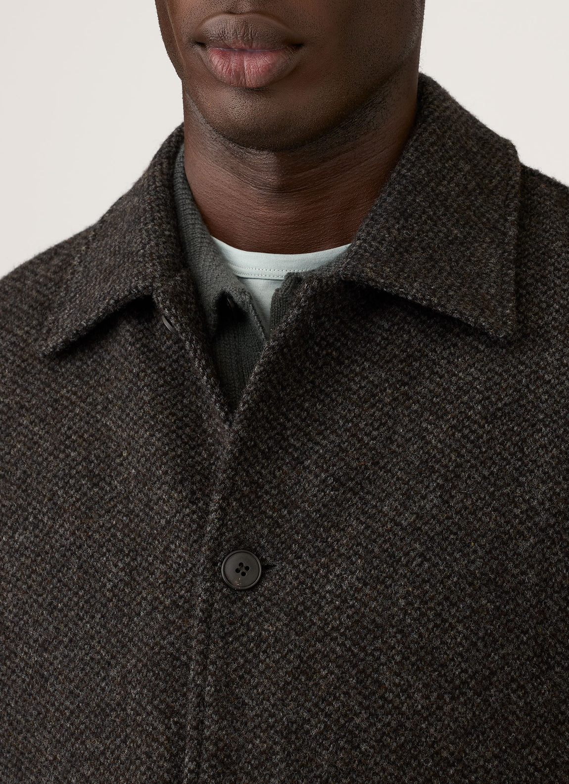 Men's Tweed Field Jacket in Dark Charcoal