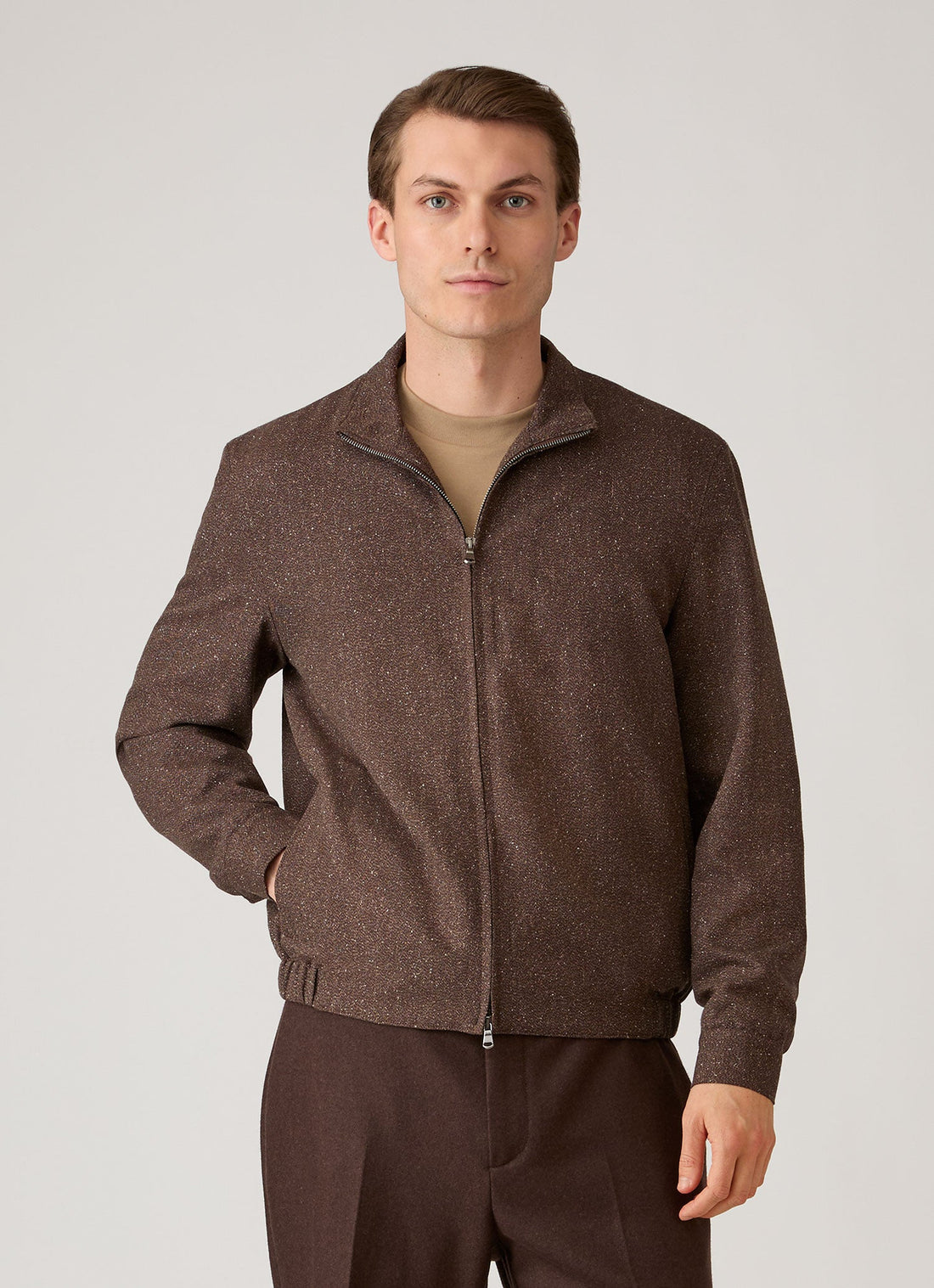 Donegal-Tweed-Jacke mit Reißverschluss