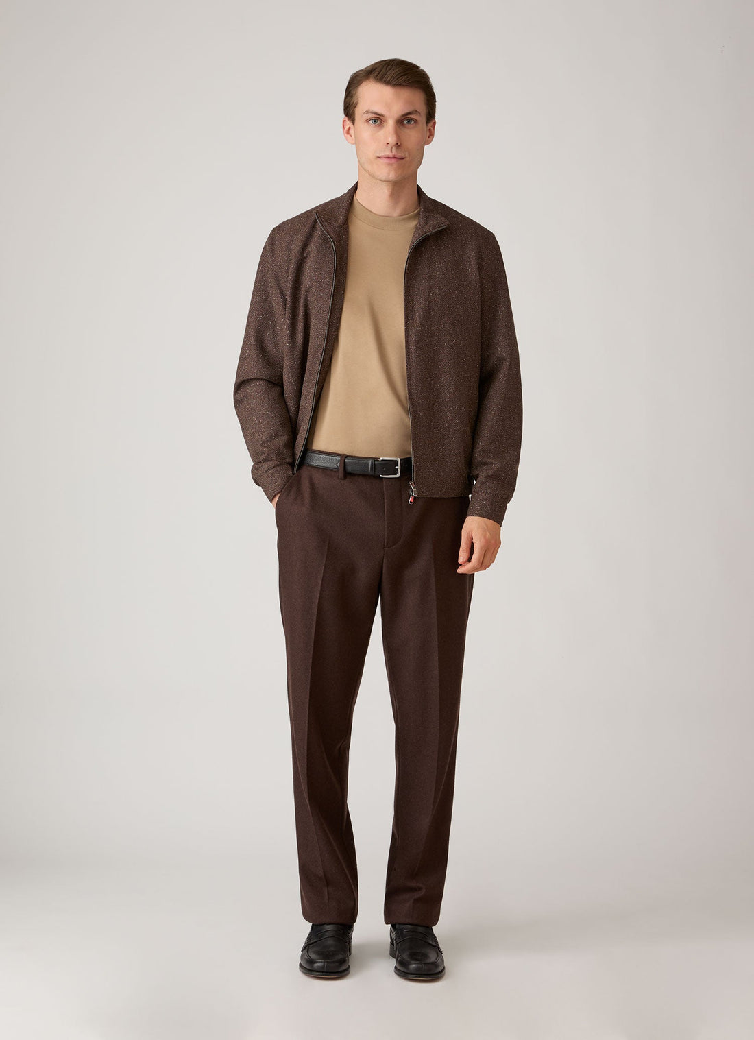 Donegal-Tweed-Jacke mit Reißverschluss