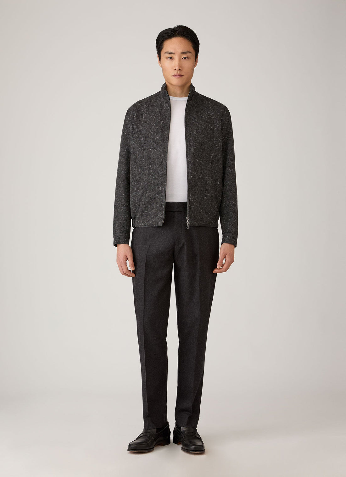 Donegal-Tweed-Jacke mit Reißverschluss