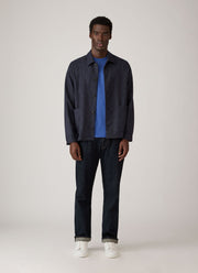 Men's Wool Twill Chore Jacket in Slate Blue Melange