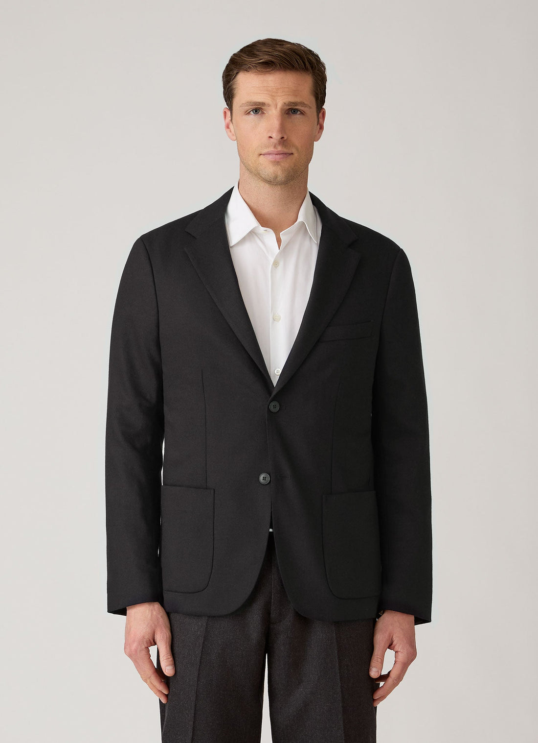 Flanell-Blazer aus Wolle und Kaschmir