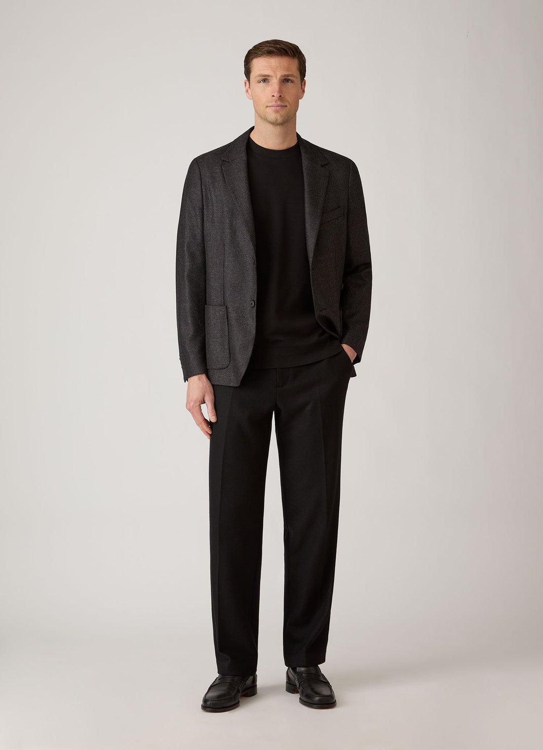 Tweed-Blazer aus Wolle und Seide