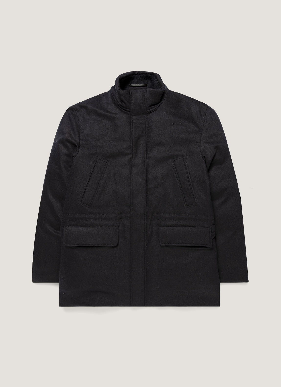 Men's Wool Cashmere Flannel Down Jacket in Navy