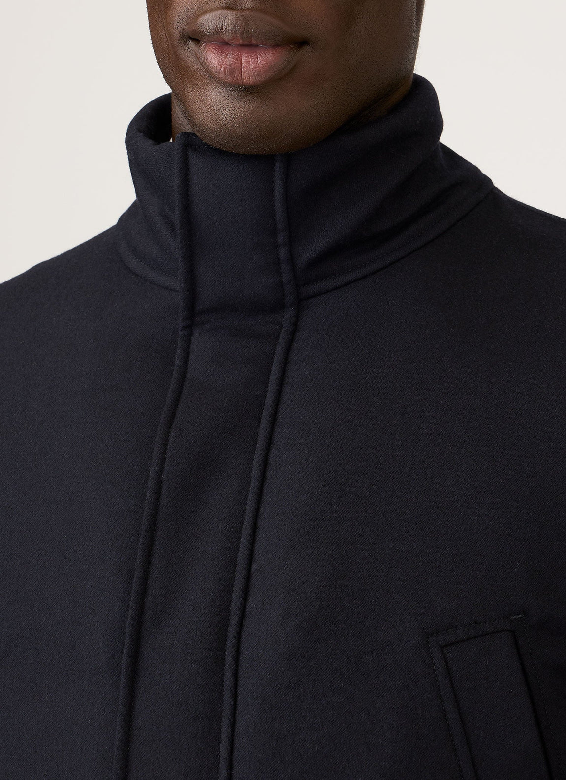 Men's Wool Cashmere Flannel Down Jacket in Navy