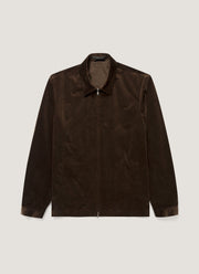 Men's Corduroy Harrington Jacket in Dark Chocolate