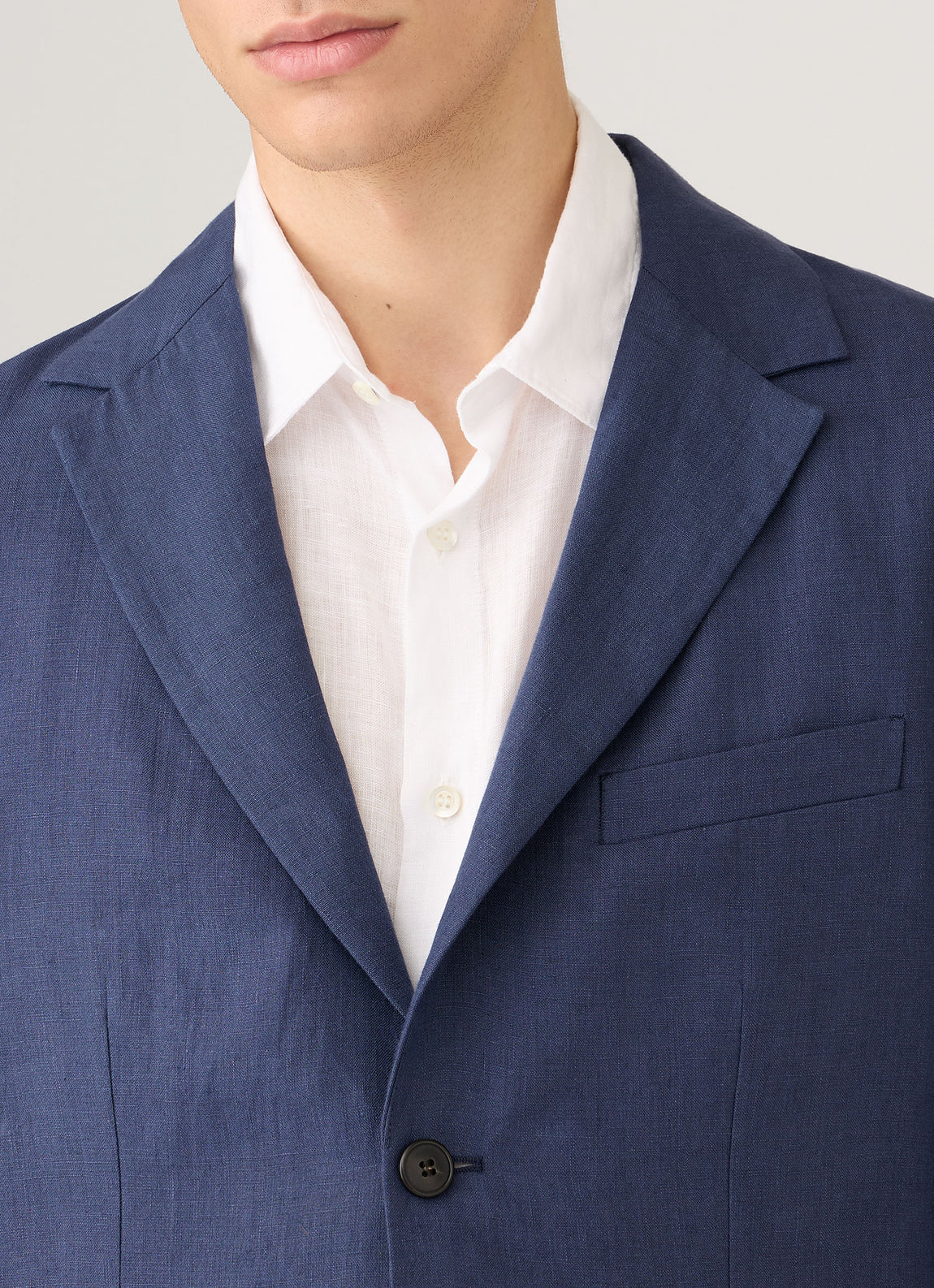 Men's Linen Blazer in Light Navy
