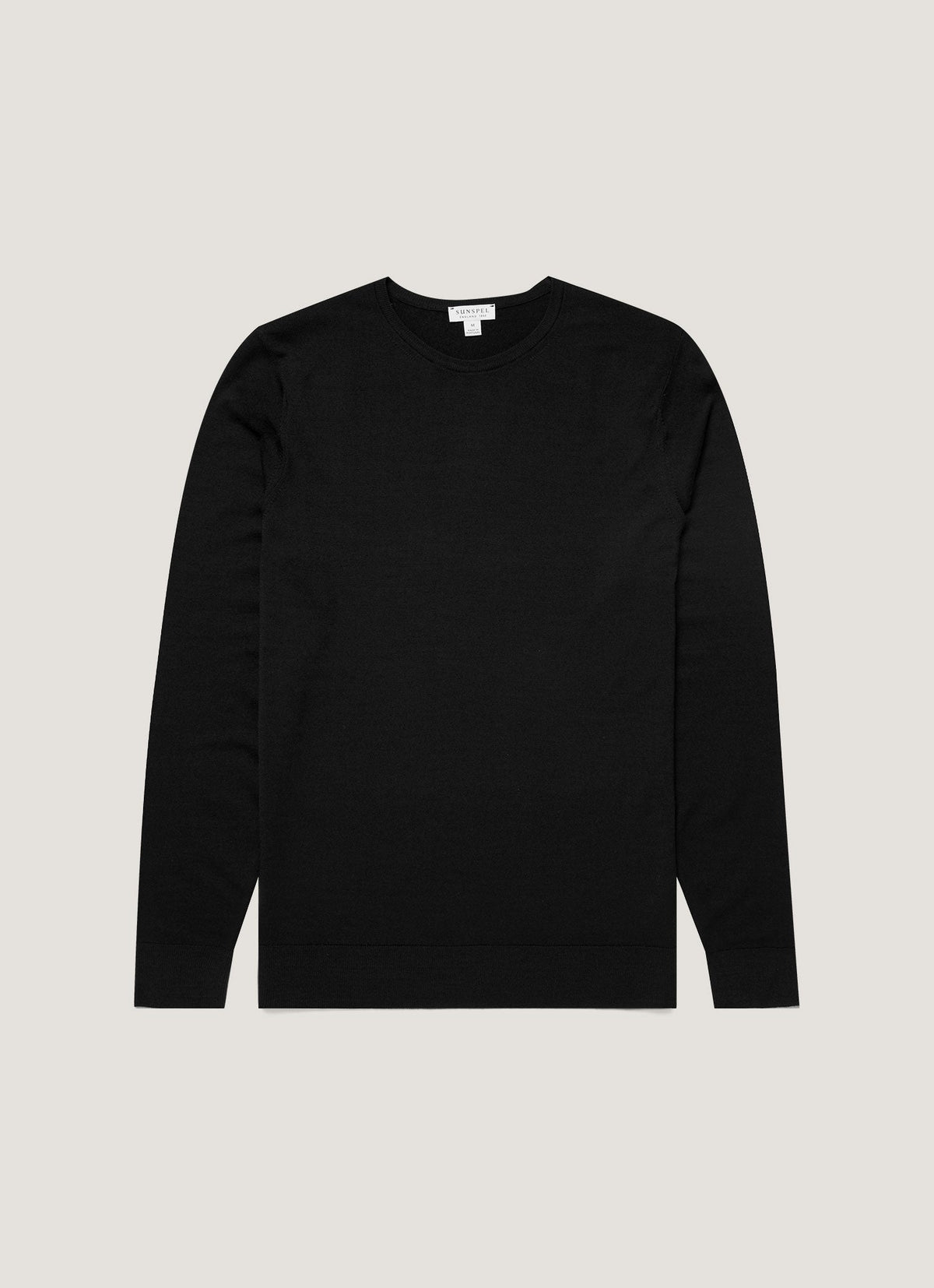 Men's Extra-Fine Merino Jumper in Black