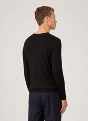 Men's Extra-Fine Merino Crew Neck in Black